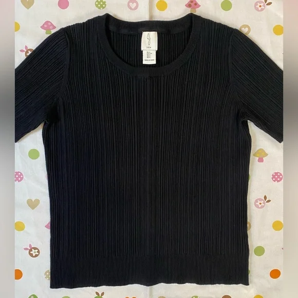 Joie Ribbed Knit Short Sleeve Blouse - Picture 2 of 8